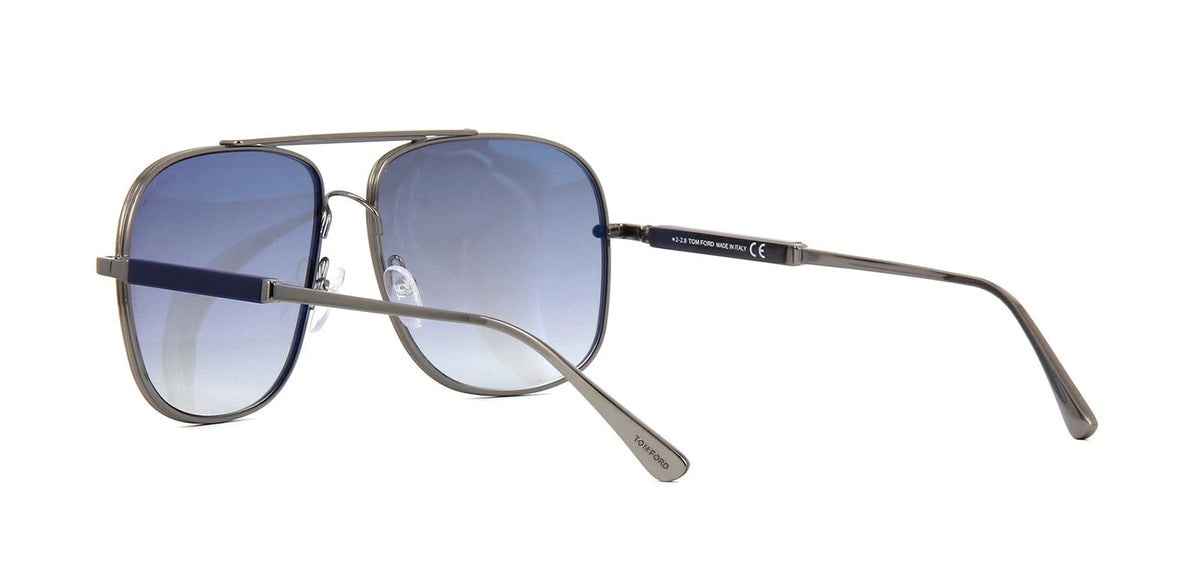 Tom Ford JUDE FT 0669 DARK RUTHENIUM/BLUE GREY SHADED (12W) Sunglasses