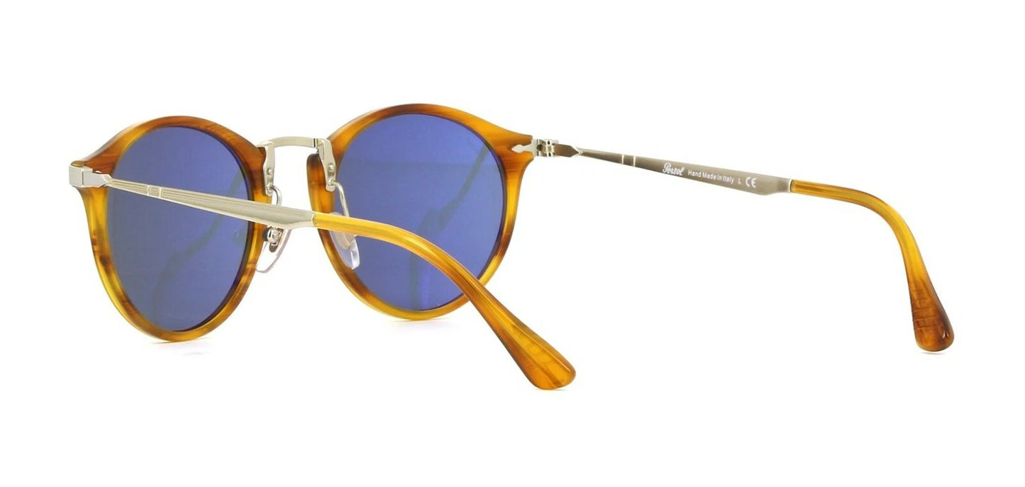 Persol CALLIGRAPHER EDITION PO 3166S Striped Brown/Crystal Grey Blue Sunglasses