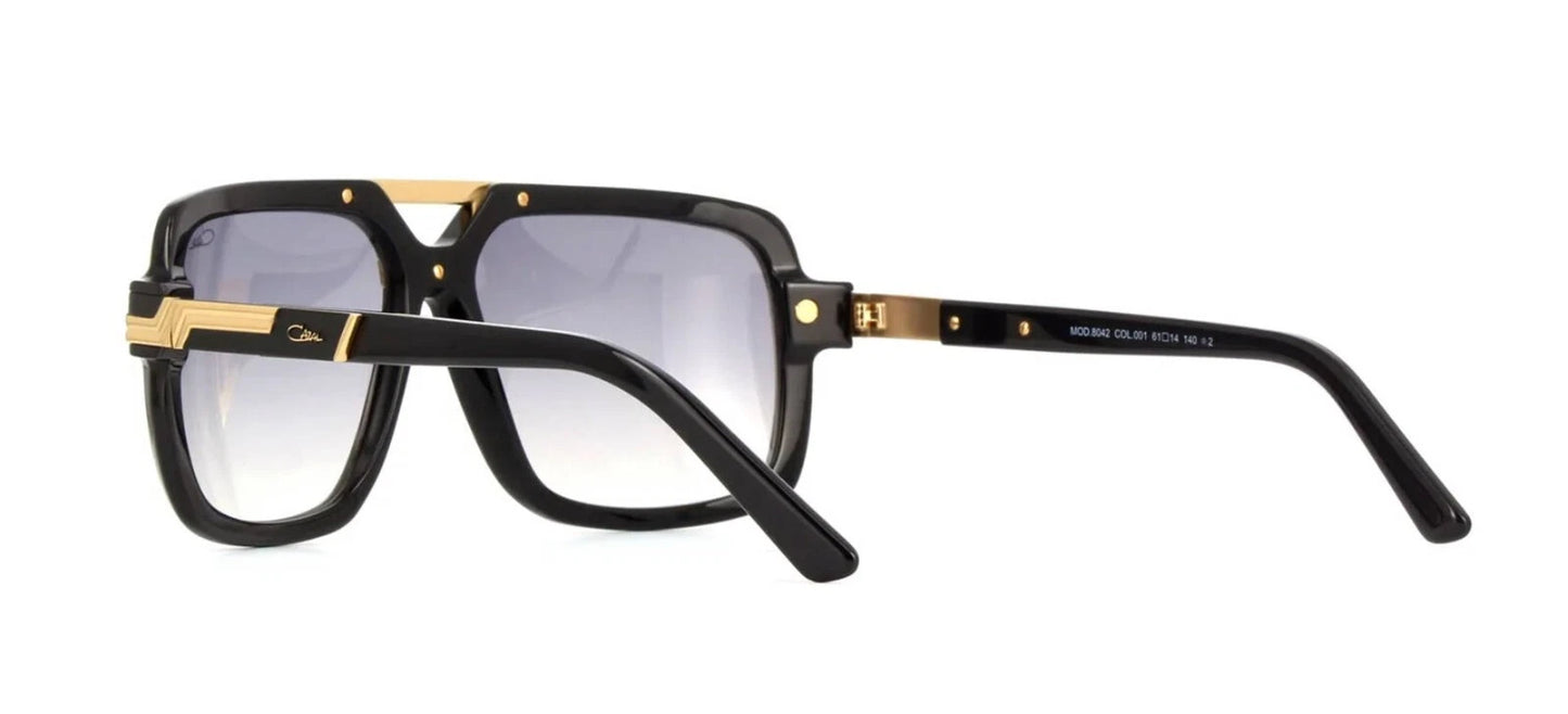 CAZAL 8042 Black Gold/Grey Shaded (001) Sunglasses