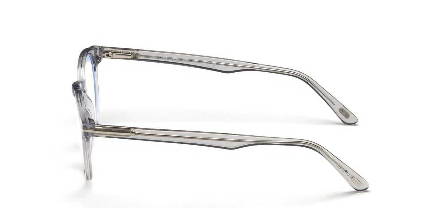 Tom Ford FT 5557-B BLUE BLOCK Light Grey Crystal (020) Eyeglasses