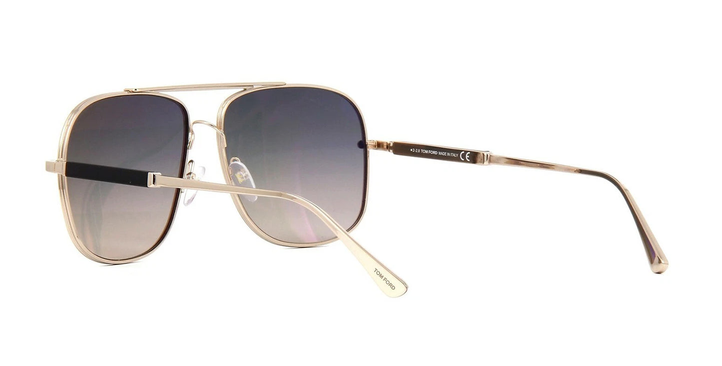 Tom Ford JUDE FT 0669 Rose Gold/Grey Pink Shaded Flash (28B) Sunglasses