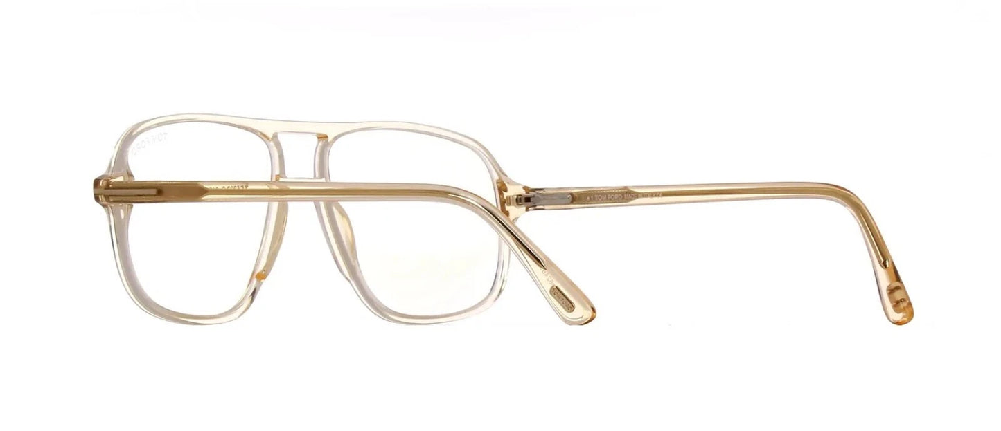 Tom Ford FT 5737-B BLUE BLOCK Shiny Light Brown (045) Eyeglasses