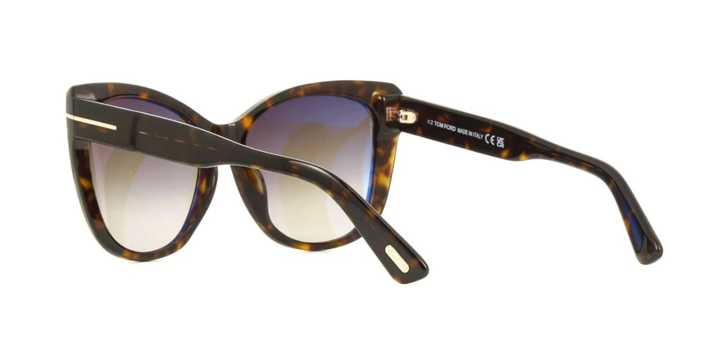 Tom Ford NORA FT 0937 Dark Havana/Roviex Shaded (52K) Sunglasses