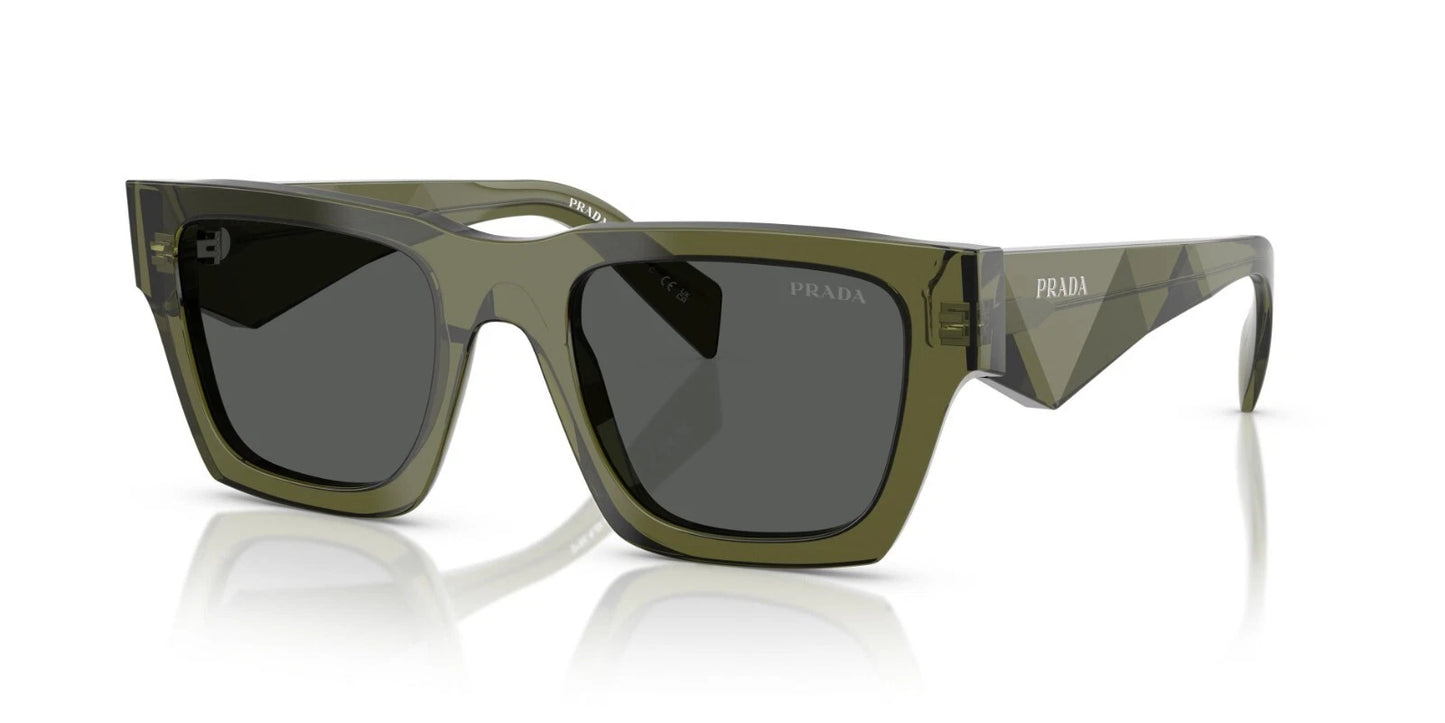 Prada PR A06S Transparent Military/Dark Grey (25A-40L) Sunglasses
