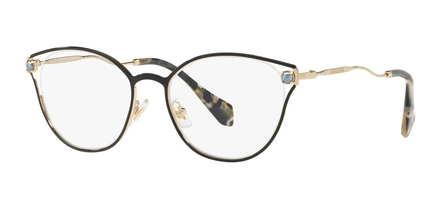 Miu Miu PEARL VMU53Q BLACK AND GOLD (1AB-1O1) Eyeglasses