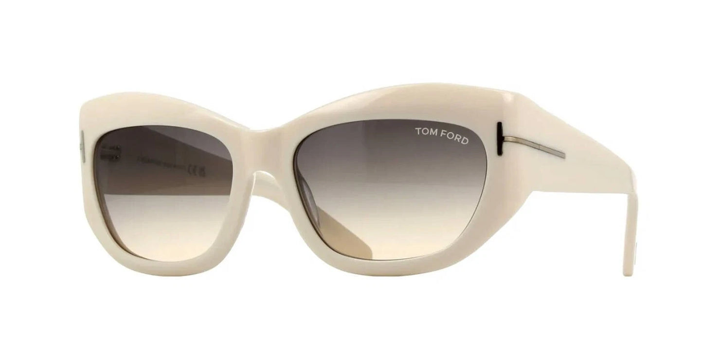 Tom Ford BRIANNA FT 1065 Ivory/Brown Smoke Shaded (25B) Sunglasses