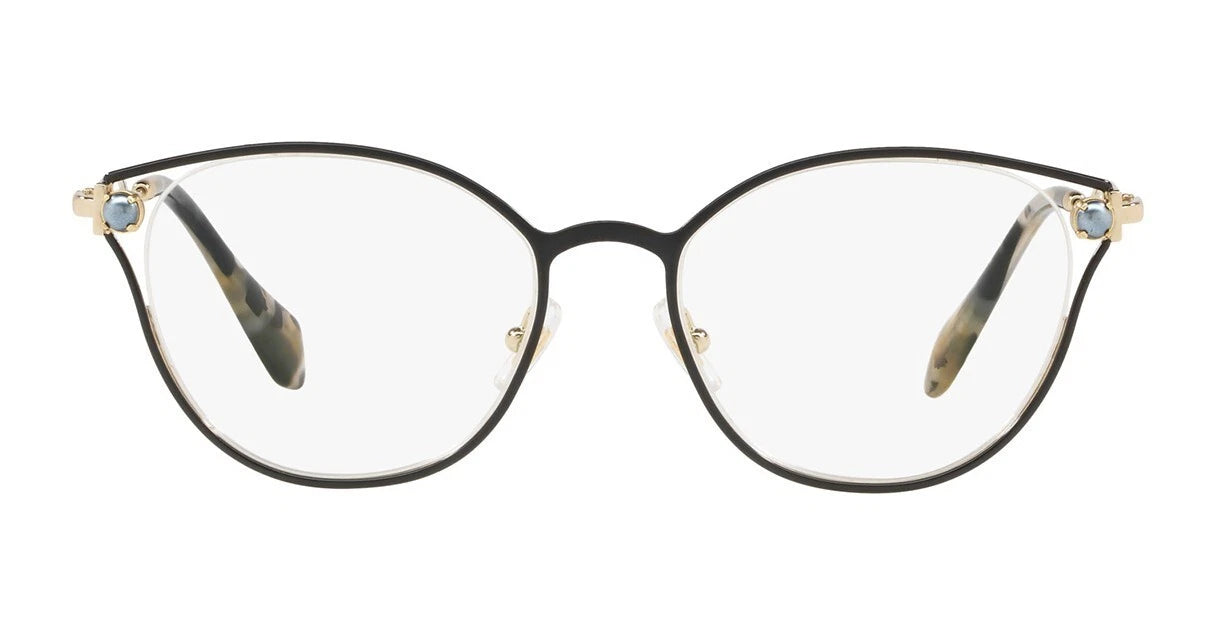 Miu Miu PEARL VMU53Q BLACK AND GOLD (1AB-1O1) Eyeglasses