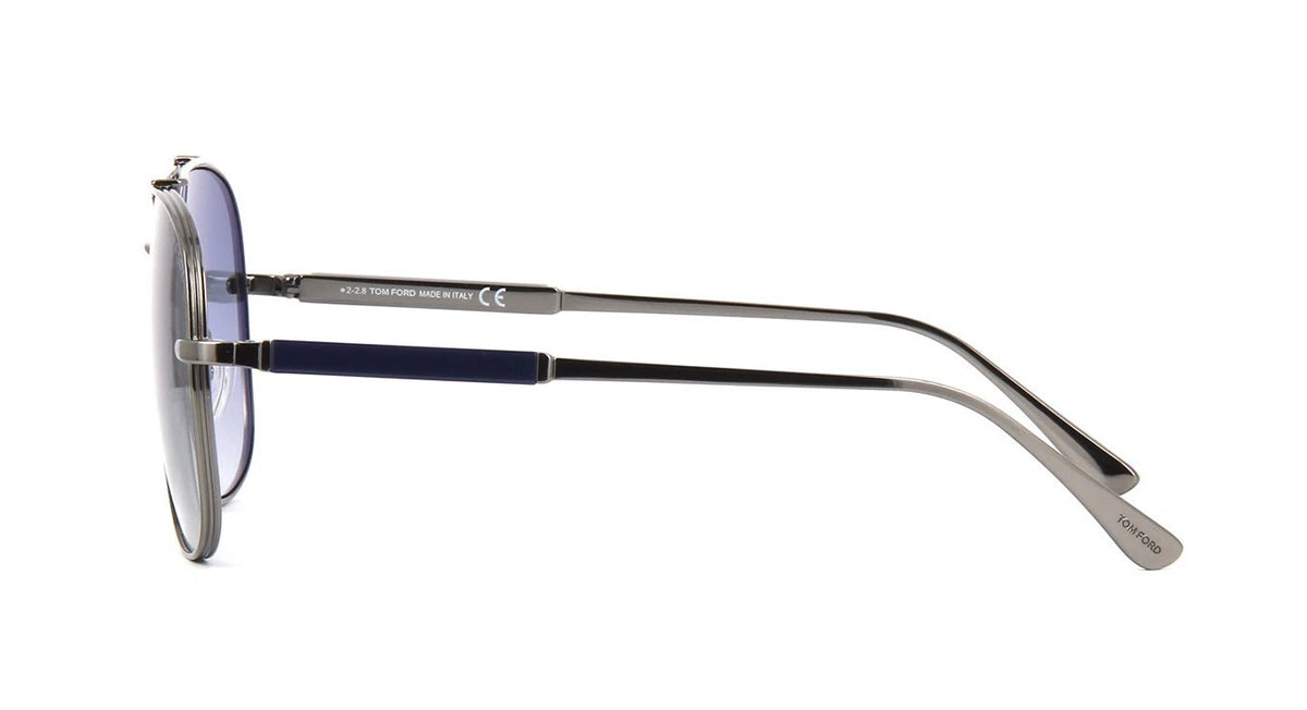 Tom Ford JUDE FT 0669 DARK RUTHENIUM/BLUE GREY SHADED (12W) Sunglasses