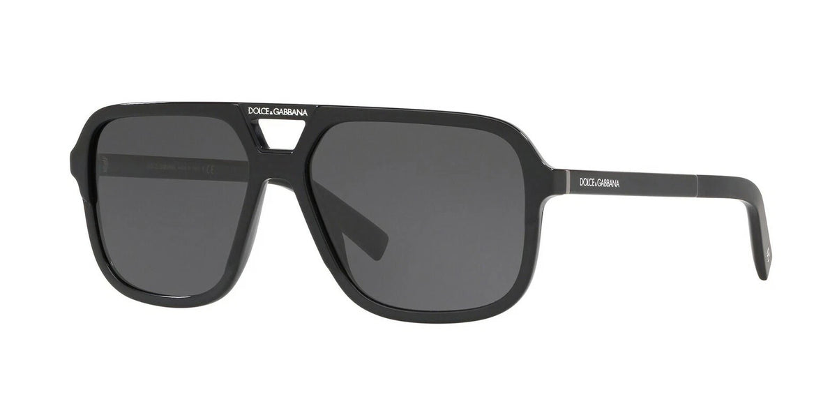 Dolce & Gabbana ANGEL DG 4354 Shiny Black/Grey (501/87) Sunglasses