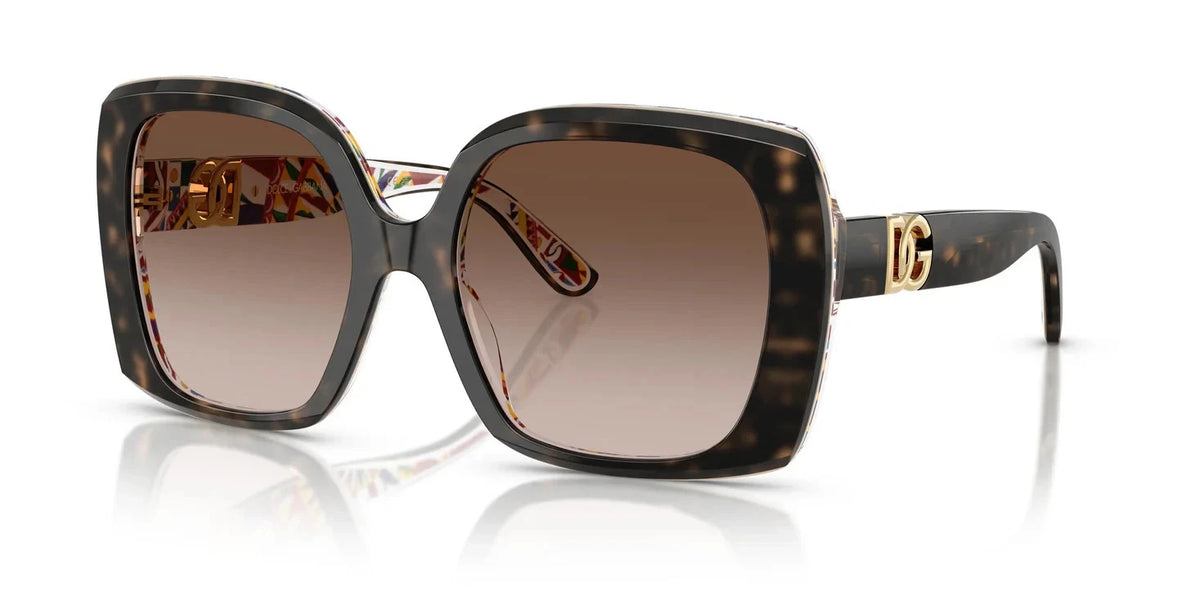 Dolce & Gabbana DG 4475 Havana On White Barrow/Brown Shaded (321713) Sunglasses