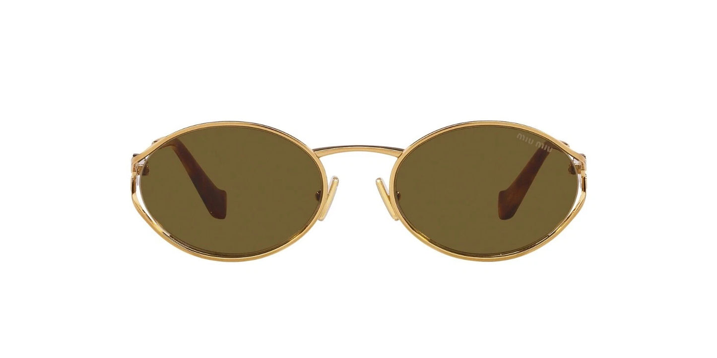 Miu Miu SMU 52YS Brass Gold/Dark Brown (7OE-01T) Sunglasses