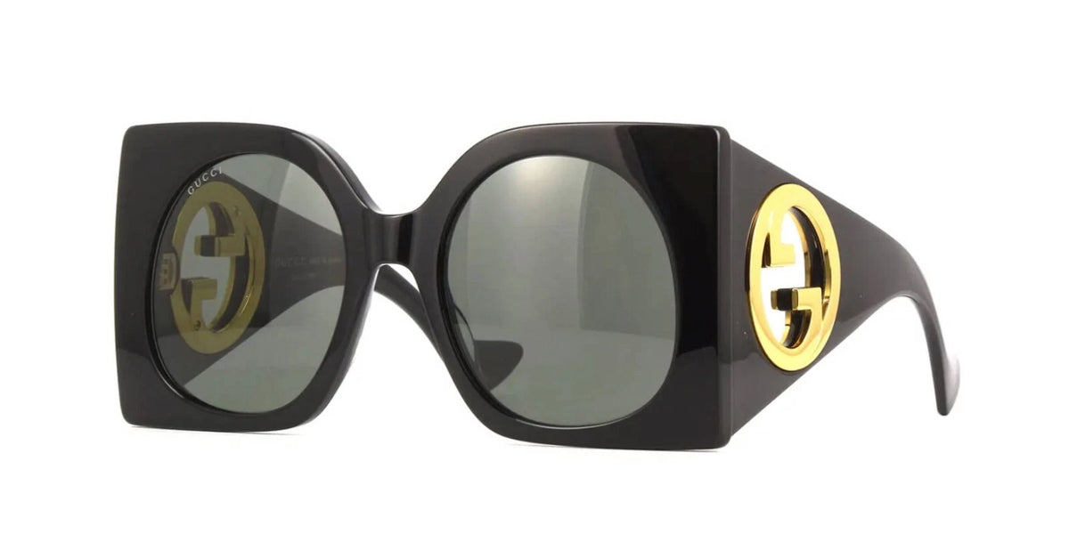Gucci GG1254S Black With Gold/Grey (001) Sunglasses