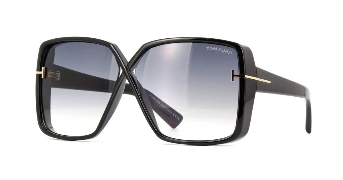 Tom Ford YVONNE FT 1117 Shiny Black/Grey Shaded (01B) Sunglasses
