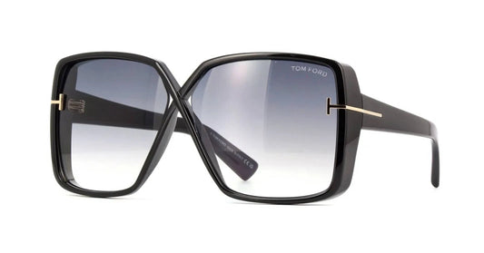Tom Ford YVONNE FT 1117 Shiny Black/Grey Shaded (01B) Sunglasses