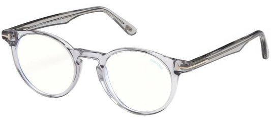 Tom Ford FT 5557-B BLUE BLOCK Light Grey Crystal (020) Eyeglasses