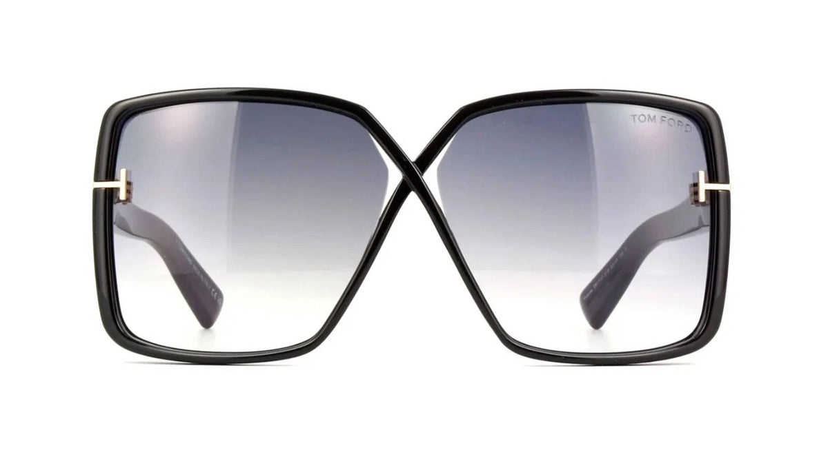 Tom Ford YVONNE FT 1117 Shiny Black/Grey Shaded (01B) Sunglasses