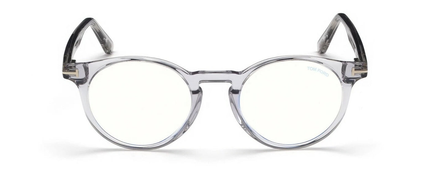 Tom Ford FT 5557-B BLUE BLOCK Light Grey Crystal (020) Eyeglasses