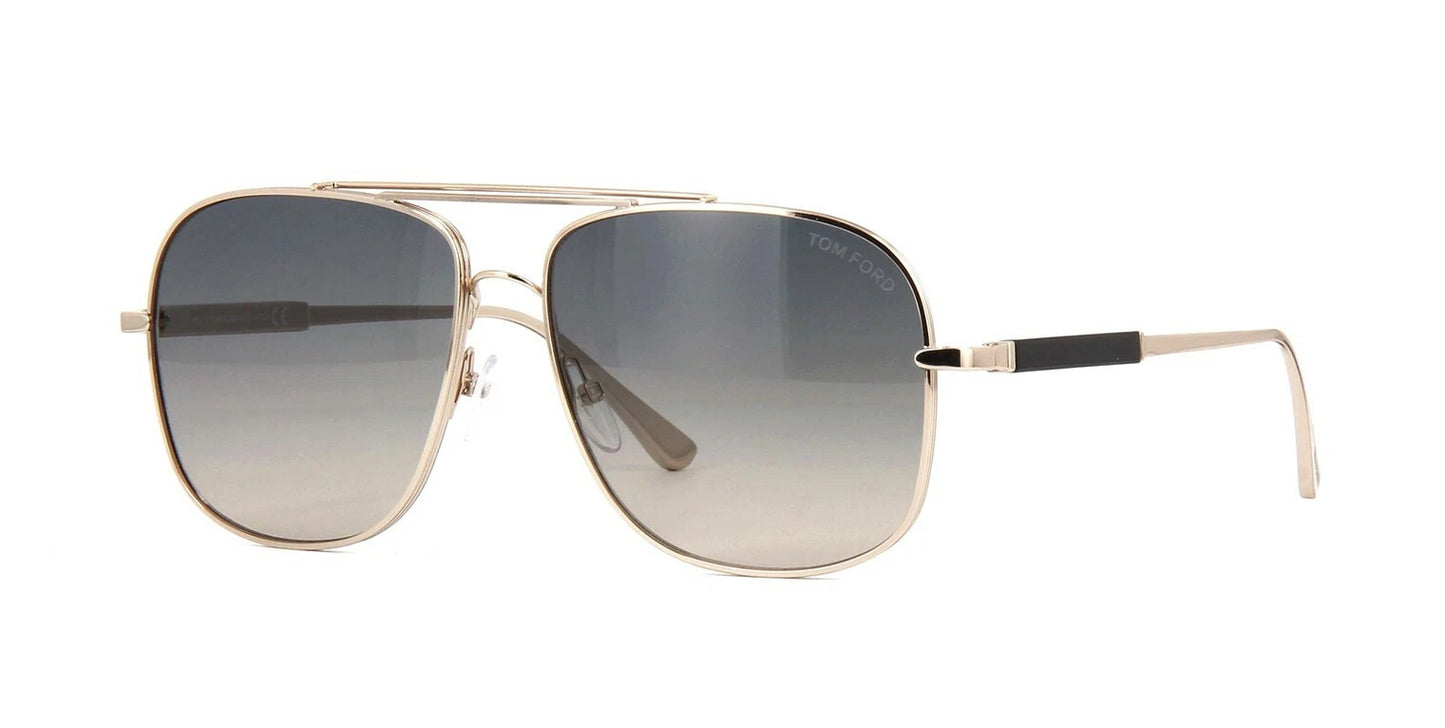 Tom Ford JUDE FT 0669 Rose Gold/Grey Pink Shaded Flash (28B) Sunglasses