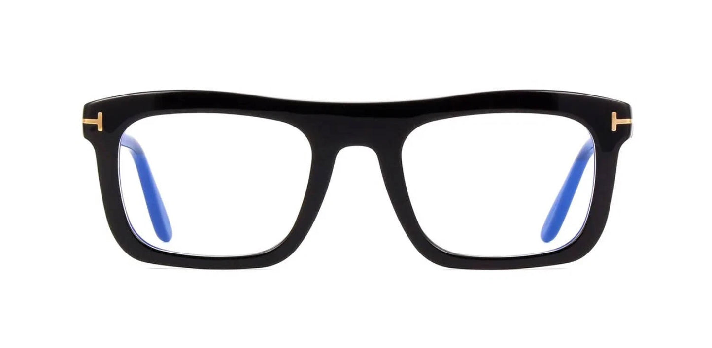 Tom Ford FT 5757-B BLUE BLOCK Shiny Black/Blue Filter (001) Eyeglasses