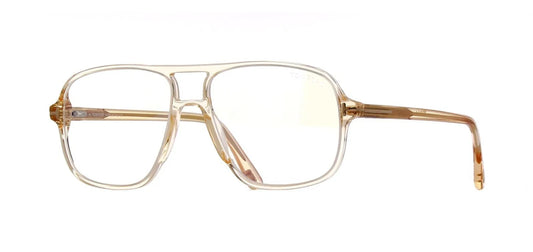 Tom Ford FT 5737-B BLUE BLOCK Shiny Light Brown (045) Eyeglasses