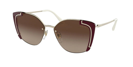 PRADA ORNATE PR 59VS Pale Gold And Burgundy/Brown Shaded (430-6S1) Sunglasses