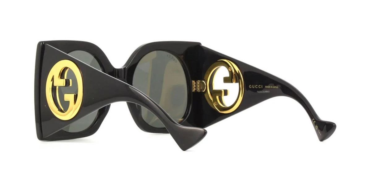 Gucci GG1254S Black With Gold/Grey (001) Sunglasses